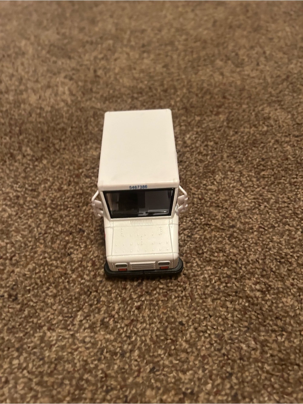 White Toy Delivery Truck USPS Vehicle pull back action